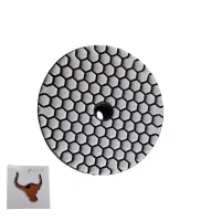 Круг алмазный шлифовальный по камню гибкий 6#, 100 мм,сухой, коричневый "Бык"